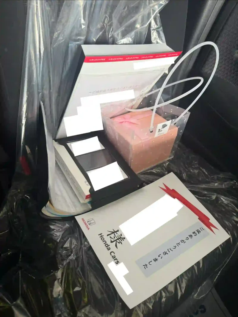 Honda認定中古車到着時の状態。